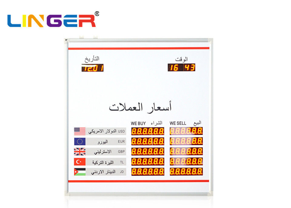 نموذج صغير لعرض العملة باللغة العربية ، لوحة عرض أسعار إلكترونية