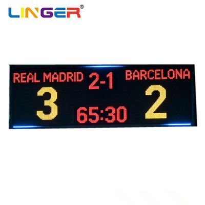 لوحة النتيجة الإلكترونية الكبيرة لكرة القدم بالخارج مع اسم الفريق