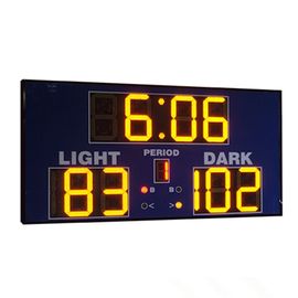 110V ~ 250V لعبة كرة السلة على مدار الساعة ، لوحة النتائج كرة السلة الالكترونية مع ساعة النار