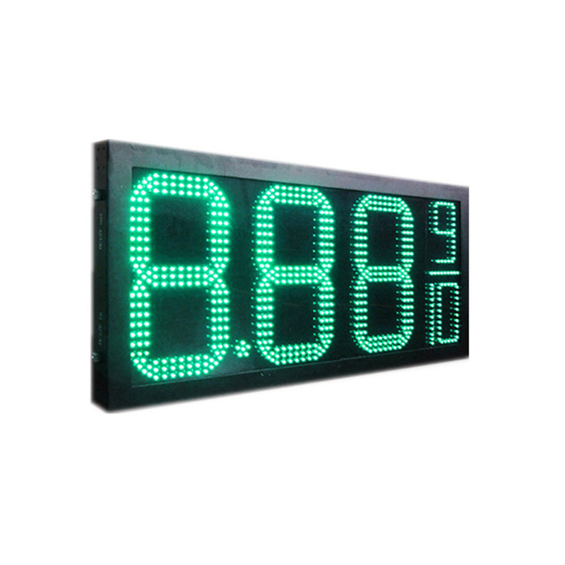 إشارات LED خضراء خارجية إلى الأسعار مع أرقام 12 بوصة للجوانب المزدوجة